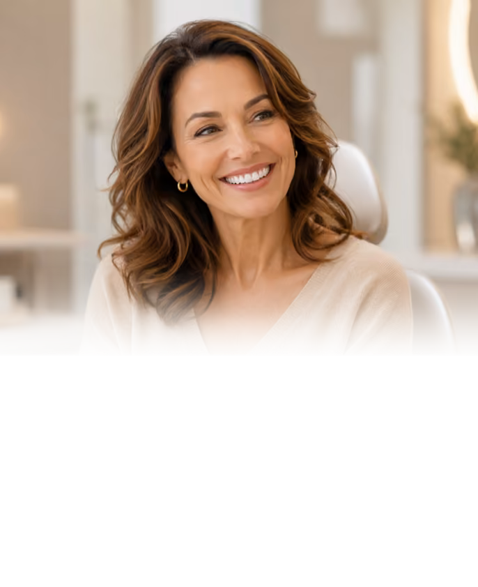 Happy female patient with a confident white smile after treatment at Iconic Smiles in Roselands, Sydney